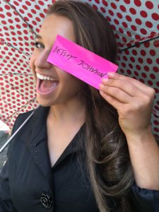 Sarah Moliski in her Betsey Johnson raincoat We Love Betsey!